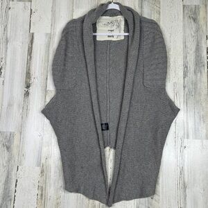 Angel of North Womens Lambswool Sleeveless Cardigan Size M/L Open Front Knit Top